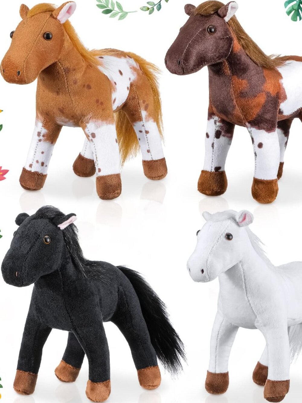 4 Pcs Horse Plush 8 Inch Horse Stuffed Animals N9620